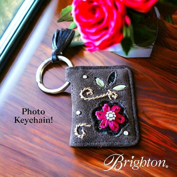 Brighton Accessories - BRIGHTON Suede Flower Photo Keyfob